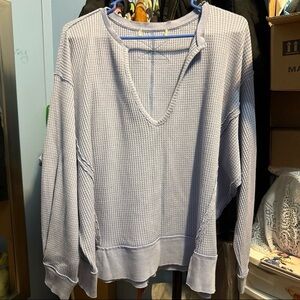 Free People Buttercup Waffle Top